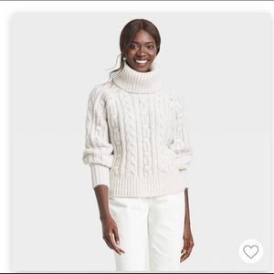 Cable knit soft turtleneck
